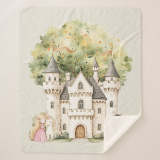 Watercolor Fairytale Princess Whimsical Sherpadecke