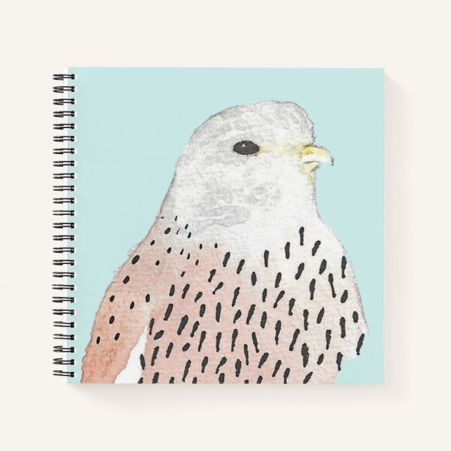 Watercolor Falcon Kestrel Notizbuch (Vorderseite)