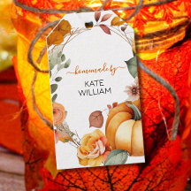 Watercolor Fall-Designlabel für selbst gemachte Pr