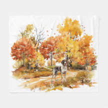 Watercolor Fall Dog Design - deutscher Zeiger