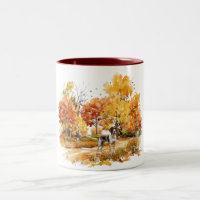Watercolor Fall Dog Design - deutscher Zeiger