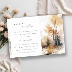 Watercolor Fall Herbstlandschaft Hochzeitsempfang Begleitkarte