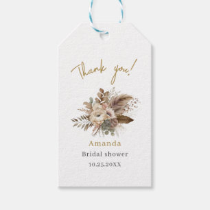 Watercolor Fall in Love Beige-Blume BrautSticker Geschenkanhänger