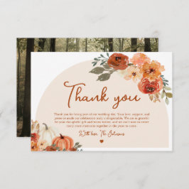 Watercolor Fall Pumpkin Wedding Danke Karte