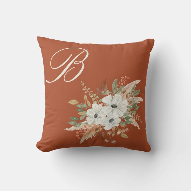 Watercolor Fall Winter Bouquet Kissen (Vorderseite)