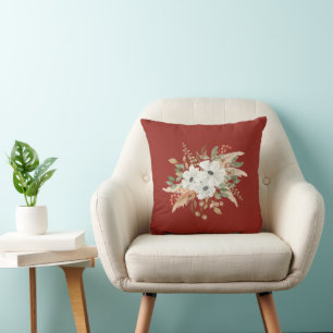 Watercolor Fall Winter Bouquet Kissen