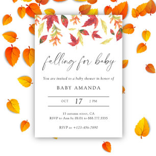 Watercolor Falling für Babyparty Einladung