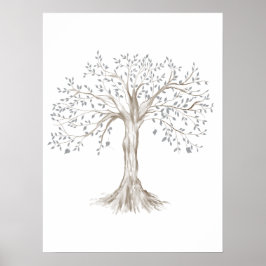 Watercolor Family Tree Clipart Poster
