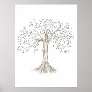 Watercolor Family Tree Clipart Poster