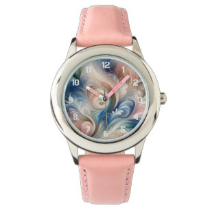 Watercolor Fantasy Floral Romantisches Muster Armbanduhr