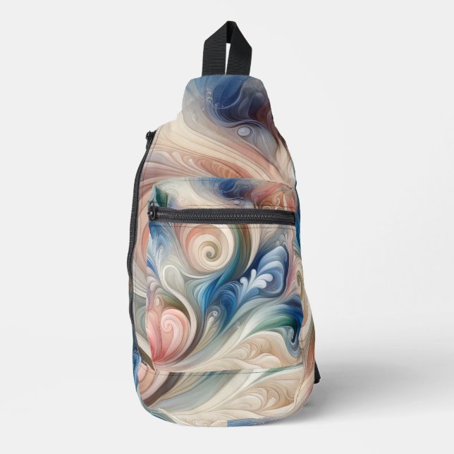 Watercolor Fantasy Floral Romantisches Muster Crossbody Bag (Vorderseite)