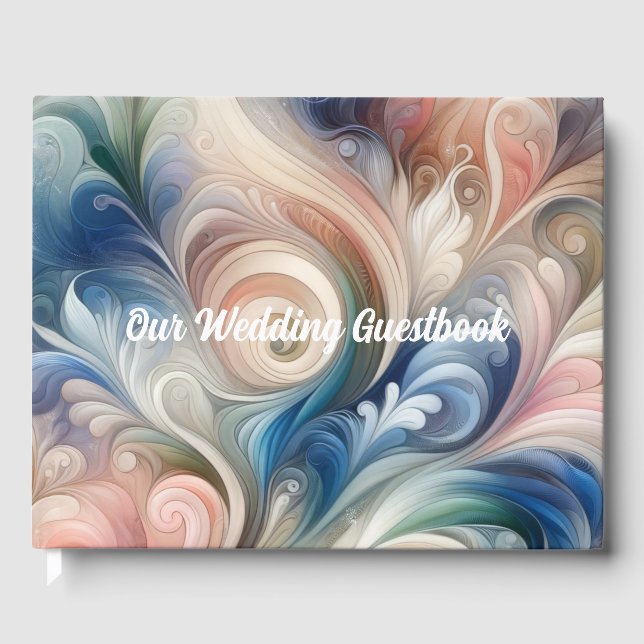 Watercolor Fantasy Floral Romantisches Muster Gästebuch (Vorderseite)