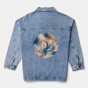 Watercolor Fantasy Floral Romantisches Muster Jeansjacke