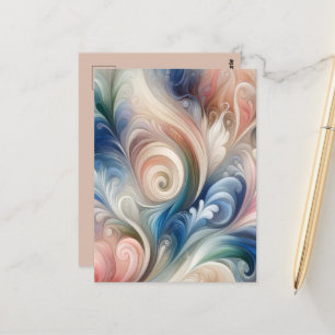 Watercolor Fantasy Floral Romantisches Muster Postkarte