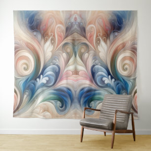 Watercolor Fantasy Floral Romantisches Muster Wandteppich