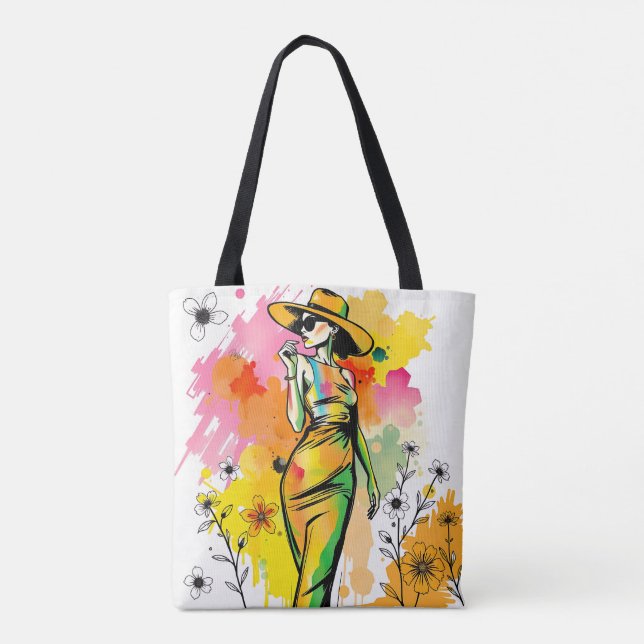 Watercolor Fashionista -Chic Summer Floral Pop Art (Rückseite)