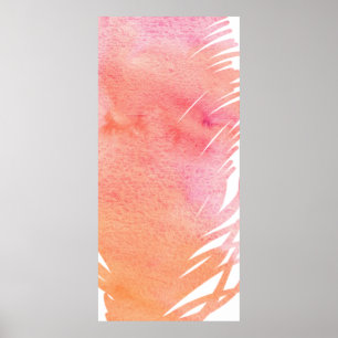 Watercolor feather pink bird boho poster