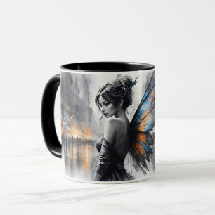 Watercolor Fee Mädchen Dämmerung magische Nacht St Tasse