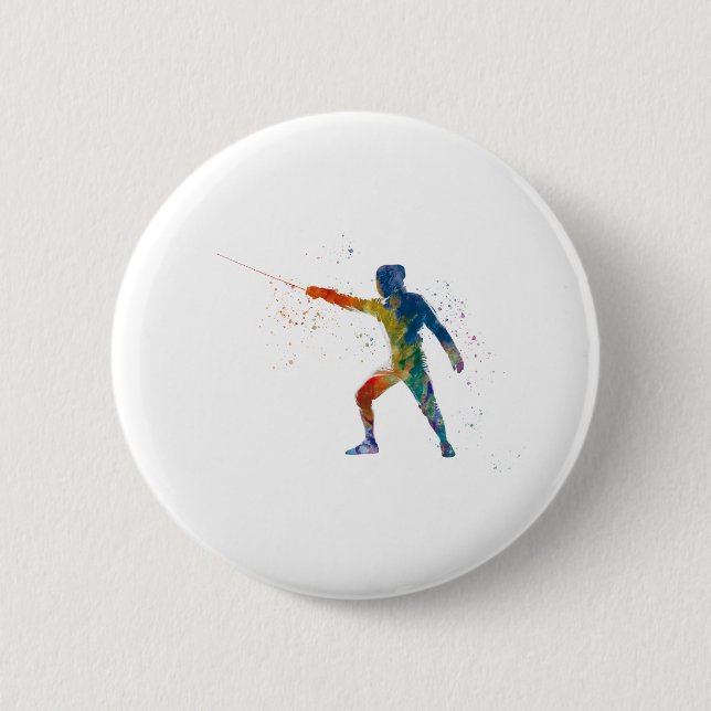 watercolor fencing button (Vorderseite)