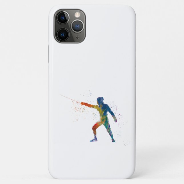 watercolor fencing Case-Mate iPhone hülle (Rückseite)