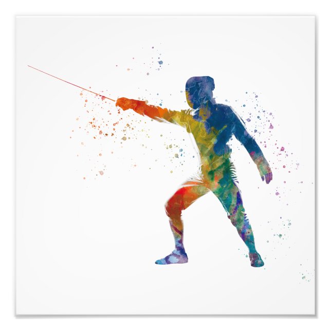 watercolor fencing fotodruck (Vorne)