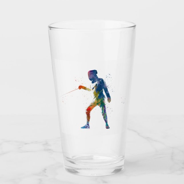 watercolor fencing glas (Vorderseite)