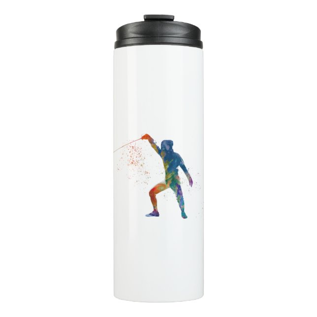 watercolor fencing thermosbecher (Vorderseite)