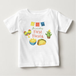 Watercolor-Fiesta-Erster-Geburtstag Baby T-shirt
