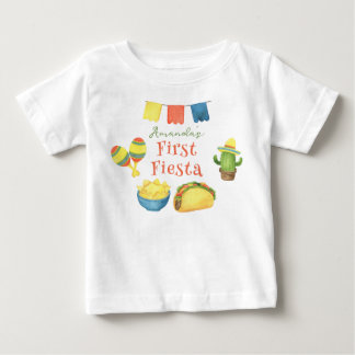 Watercolor-Fiesta-Erster-Geburtstag Baby T-shirt
