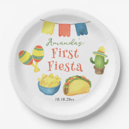 Watercolor-Fiesta-Erster-Geburtstag Pappteller