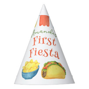 Watercolor-Fiesta-Erster-Geburtstag Partyhütchen