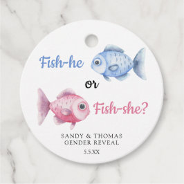 Watercolor Fishing Gender Reveal Geschenkanhänger