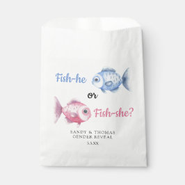 Watercolor Fishing Gender Reveal Geschenktütchen