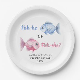 Watercolor Fishing Gender Reveal Pappteller
