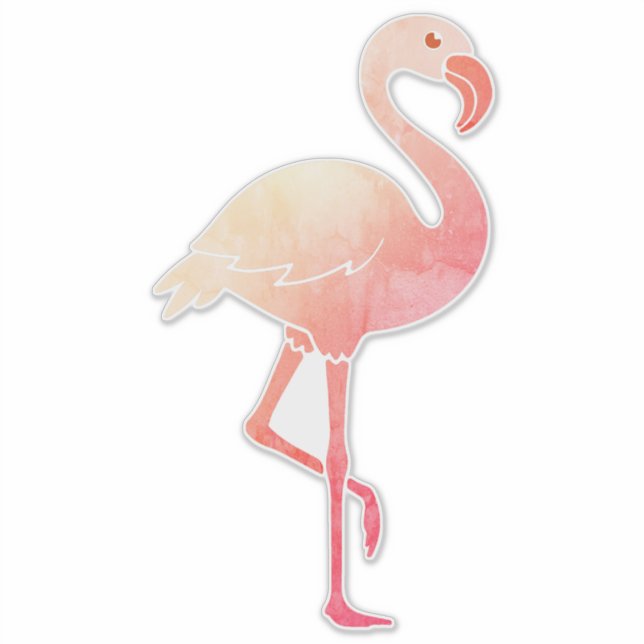 Watercolor Flamingo Aufkleber (Vorderseite)