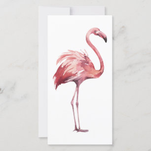 Watercolor Flamingo Card Dankeskarte