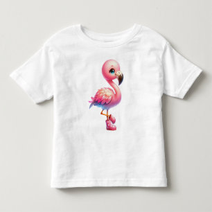 Watercolor Flamingo Cartoon Clipart Kleinkind T-shirt