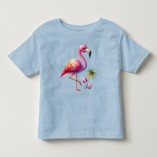 Watercolor Flamingo Cartoon Clipart Kleinkind T-shirt