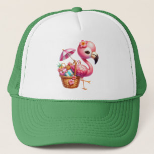 Watercolor Flamingo Cartoon Clipart Truckerkappe