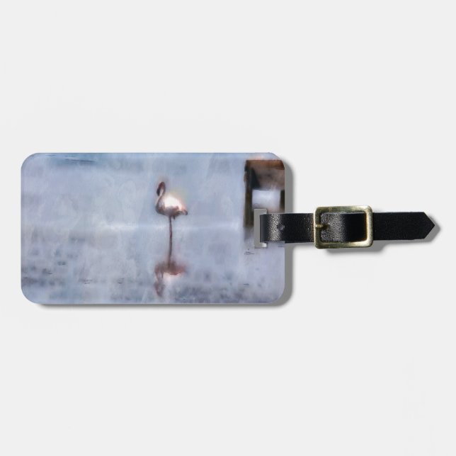 Watercolor Flamingo Gepäckanhänger (Vorderseite horizontal)