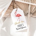 Watercolor Flamingo Gold Glitzer | BRAUTPARTY Geschenkanhänger<br><div class="desc">Geben Sie Ihrer Dusche ein tropisches Thema mit diesem schönen Aquarell rosa Flamingo mit Gold Glitzer Danke Brautparty Geschenktag.</div>