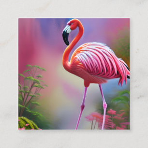 Watercolor Flamingo Graphic Quadratische Visitenkarte