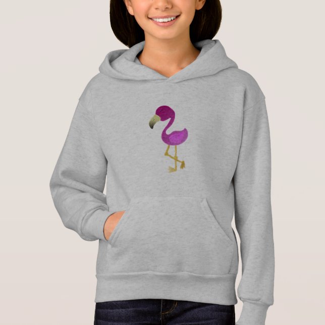 Watercolor Flamingo Hoodie (Vorderseite)