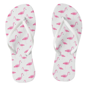 Watercolor Flamingo Muster Flip Flops