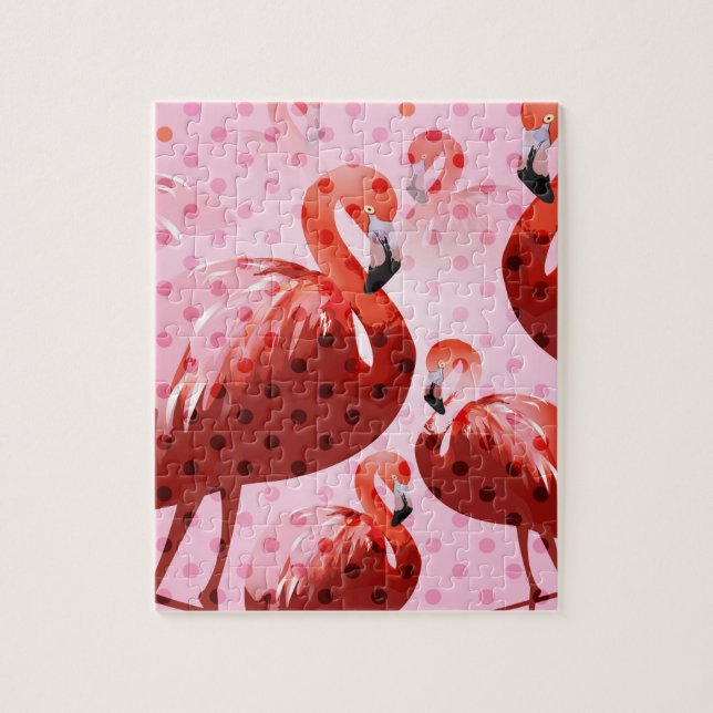 Watercolor Flamingo Muster Puzzle (Vertikal)
