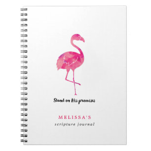 Watercolor Flamingo Personalisiert Scripting Journ Notizblock