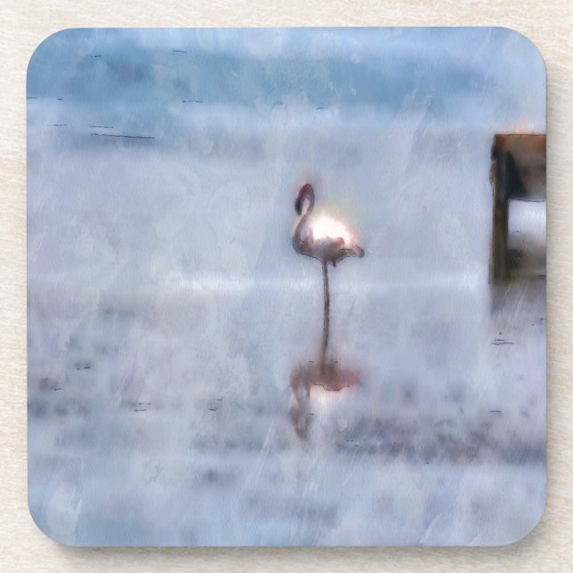 Watercolor Flamingo Untersetzer (Vorderseite)