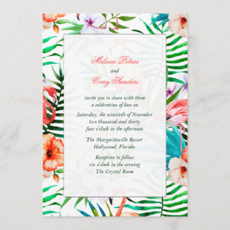 Watercolor Flamingo Wedding Einladung