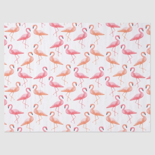 Watercolor Flamingos Seidenpapier (Vorderseite)