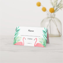 Watercolor Flamingos Tropical Wedding